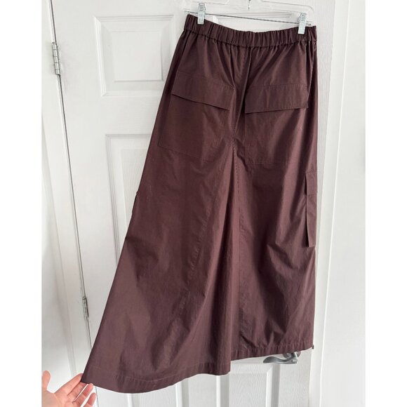 Tibi Vintage Cotton Pull On Cargo Godet Skirt in Brown, size 0 - Picture 10 of 12